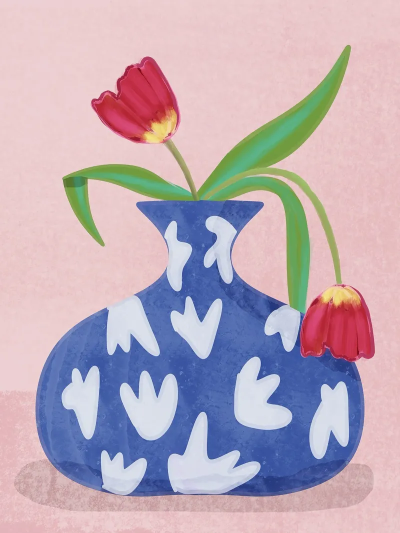 Tulipano in vaso plexiglass da Raissa Oltmanns