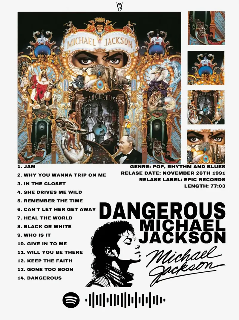 Michael Jackson Dangerous tela con Cornice a cassetta da Roronoa7