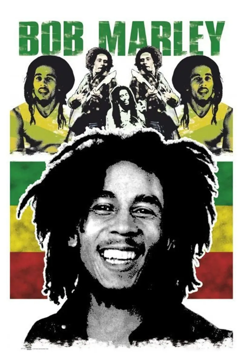 Bob Marley Art poster con telaio in alluminio da nicol shop