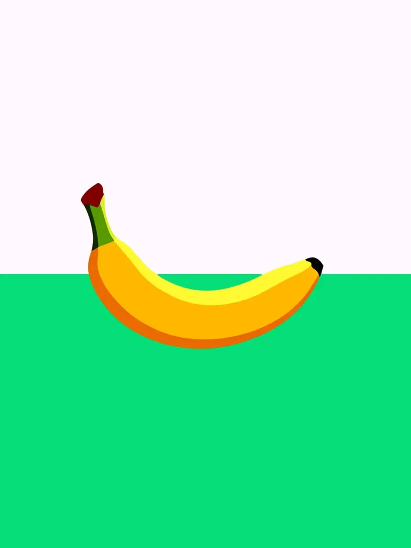 Banana su rosa e verde poster da Leon Franke