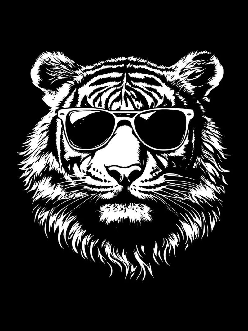 Tigre cool con occhiali da sole poster da Leon Franke