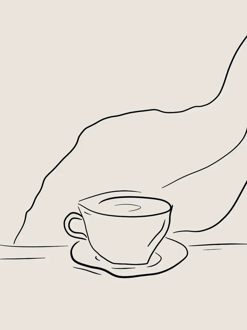 Arte della linea della tazza di caffè poster da Sabine Klein