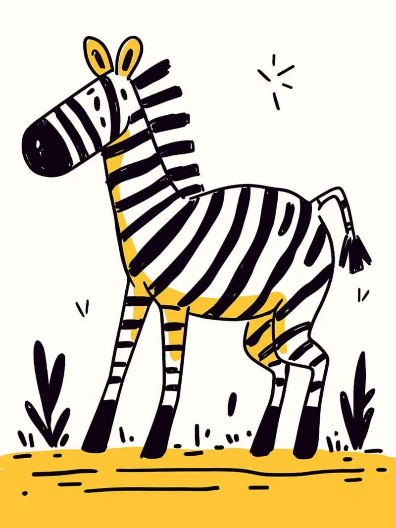 Illustrazione di una simpatica zebra tela con Cornice a cassetta da Anna Müller