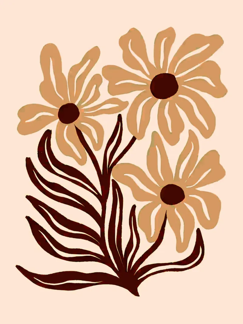 Fiori pastello color terra poster da Anna Müller