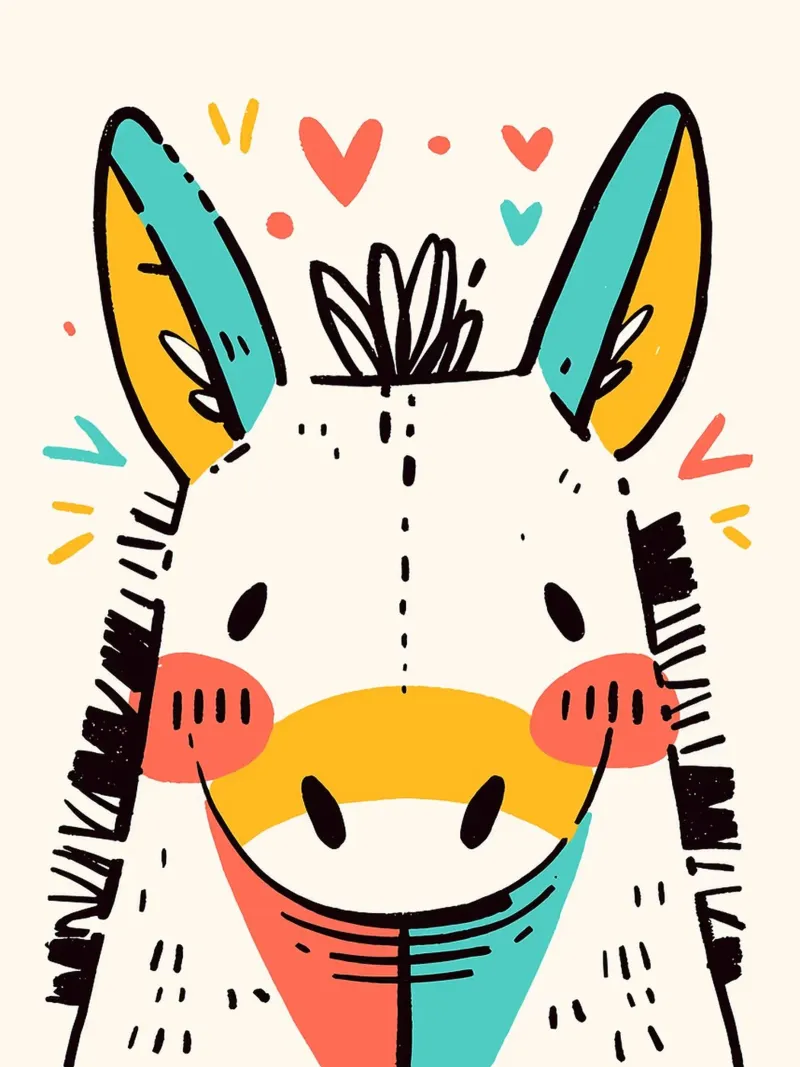 Illustrazione di un asino carino poster da Hannah Meyer