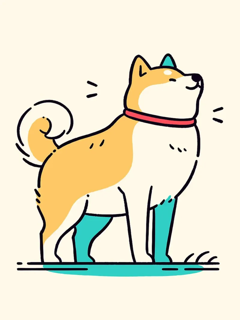 Shiba Inu felice tela con Cornice a cassetta da Hannah Meyer