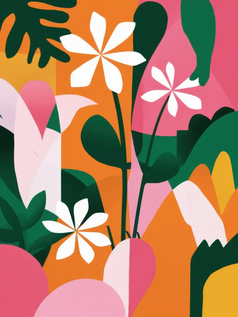 Fioritura del giardino di mezzanotte poster con telaio in plastica da Echo Saber