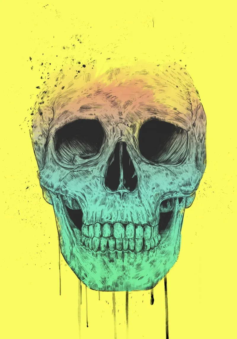 Pop art skull pellicola backlit da Balazs Solti
