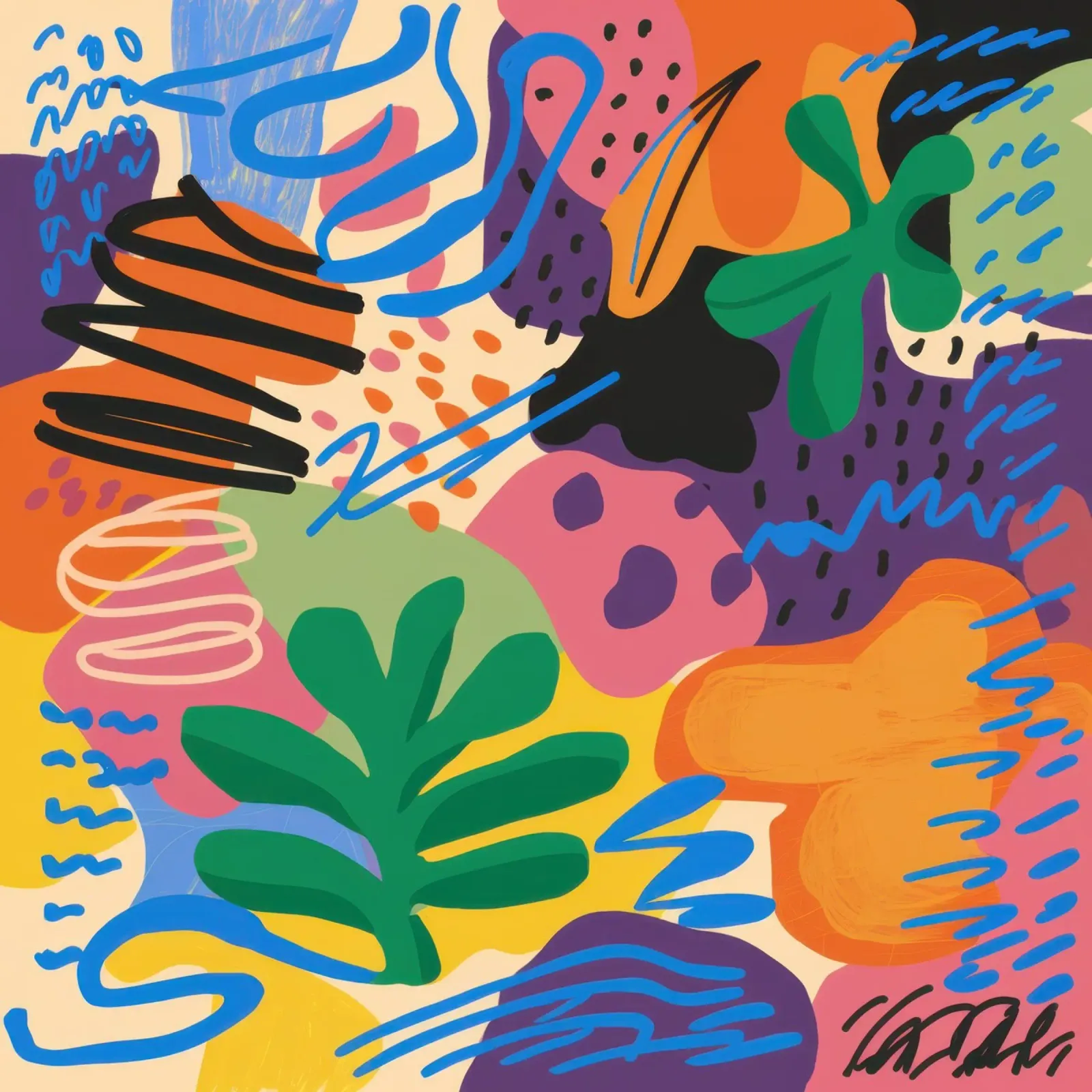 Jungle Jive cromatico tela con Cornice a cassetta da Echo Saber