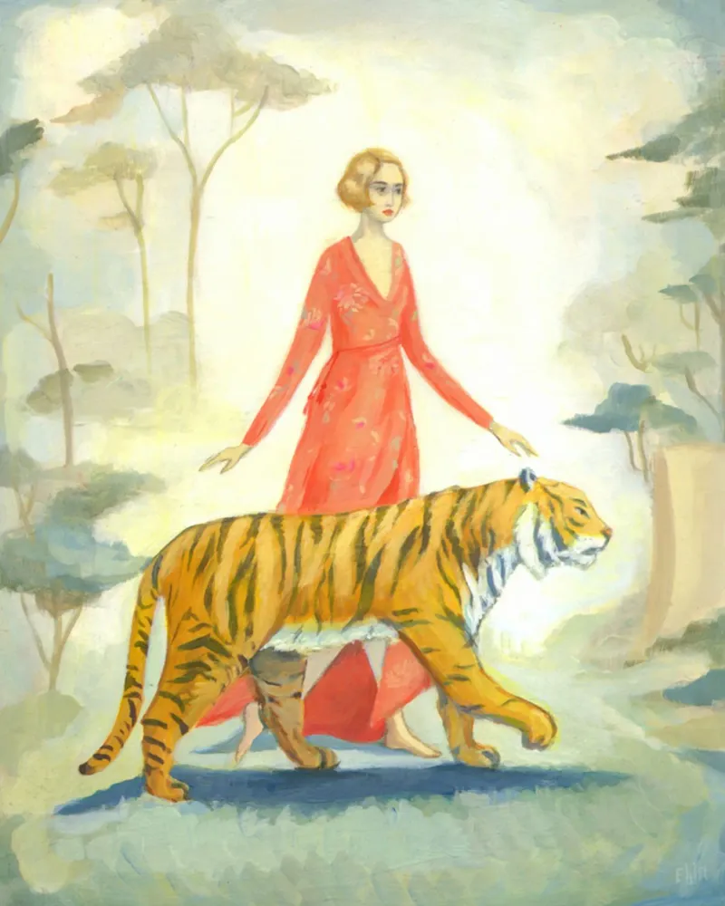 La sposa della tigre - emily winfield martin poster con telaio in legno da Freedasprint