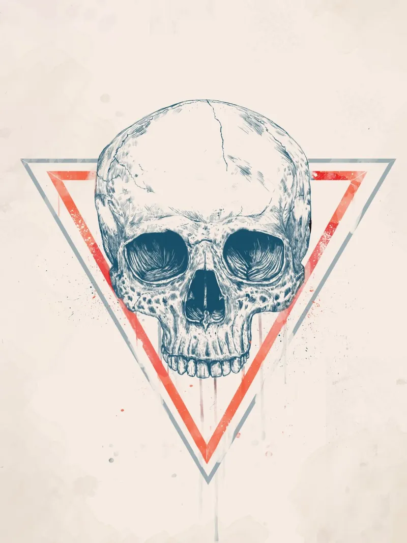 Skull in triangles poster da Balazs Solti