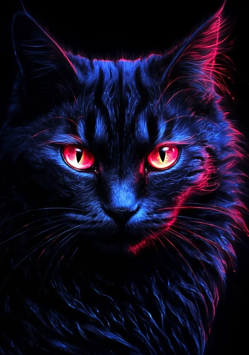 Gatto al neon poster da Stellar Creative