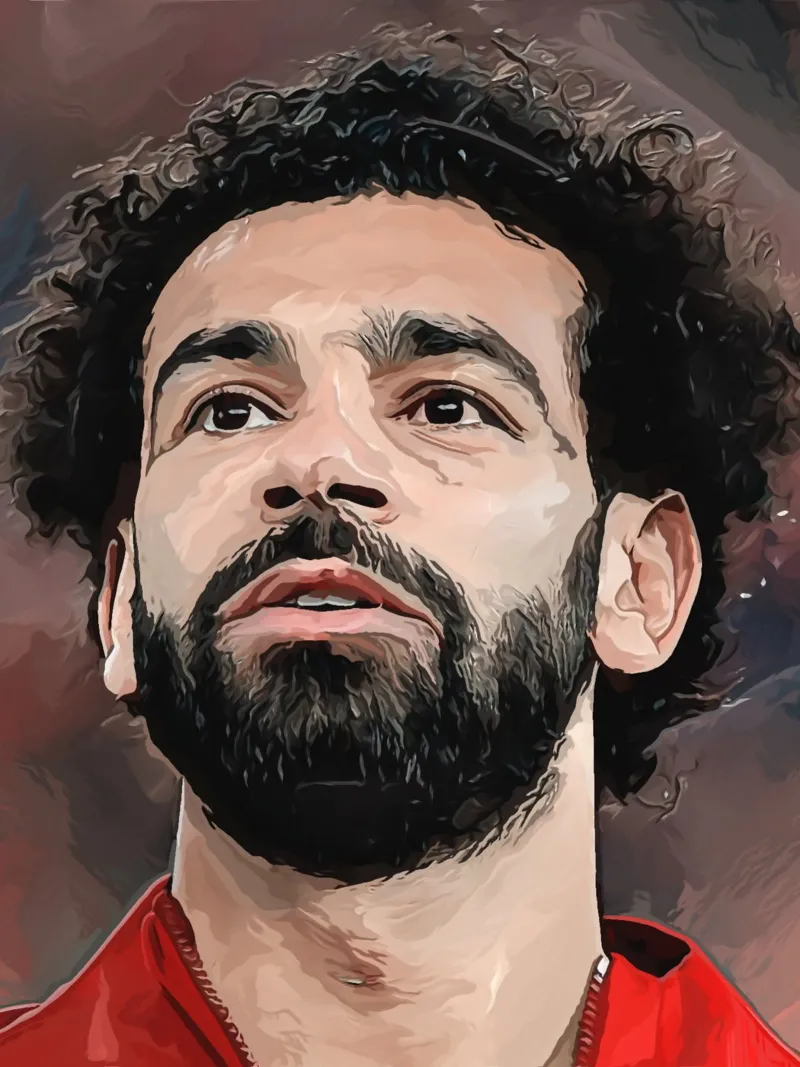 Mohammad Salah con il kit del Liverpool tela con Cornice a cassetta da dan band