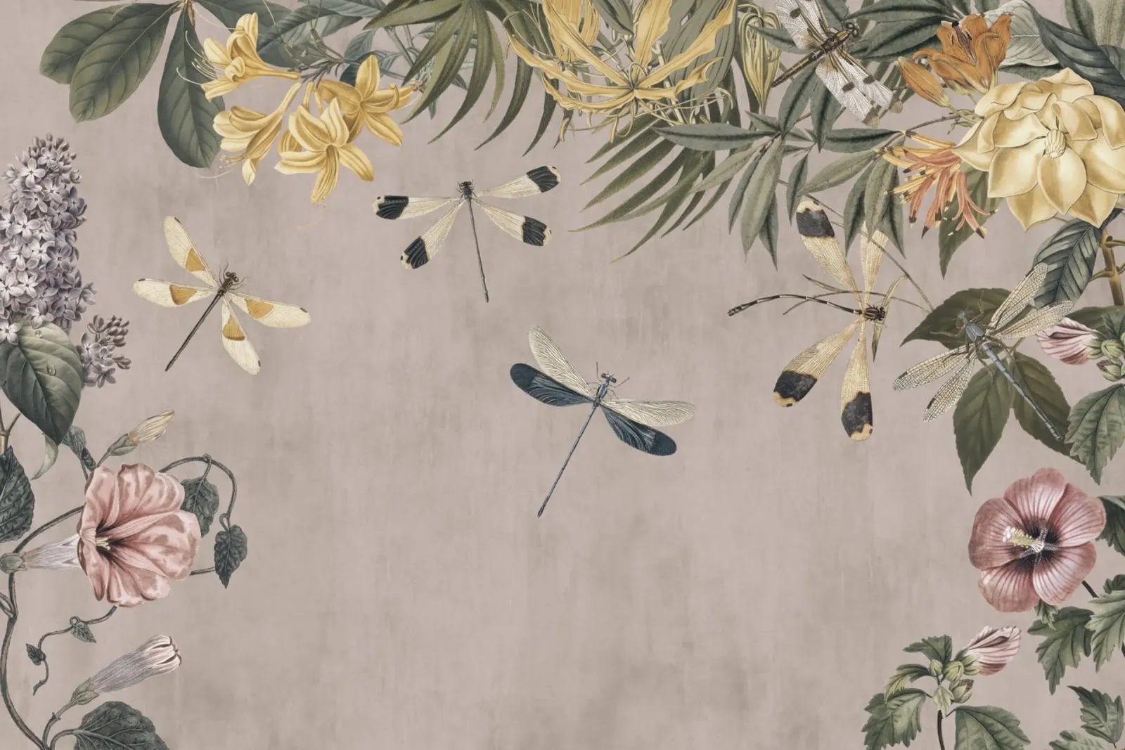Prato dei fiori di libellula tela con Cornice a cassetta da Andrea Haase Vintage World