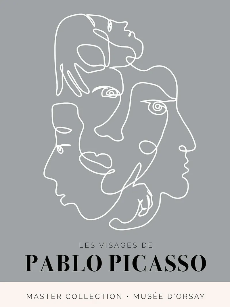 I volti di Pablo Picasso tela con Cornice a cassetta da Linda Richardson