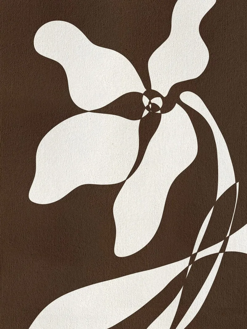 Muted Petals V by Shatha Dafai canvas with Floater frame by Linda Richardson
