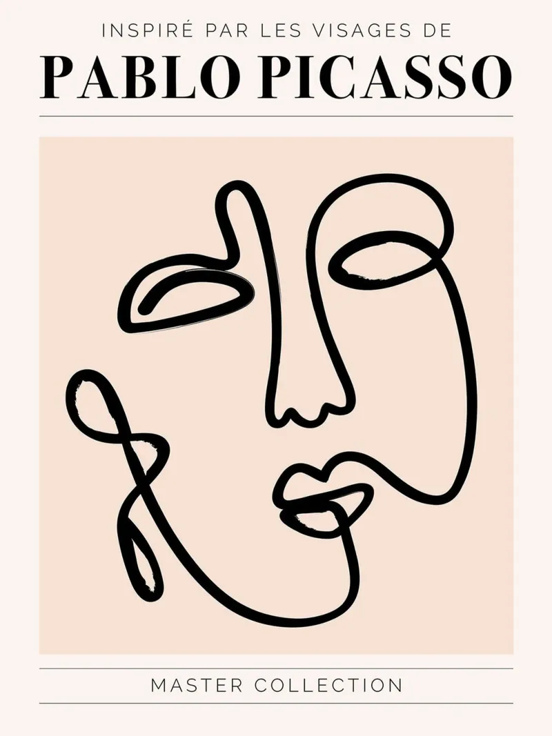 Pablo Picasso - Ispirato dai volti I tela con Cornice a cassetta da Linda Richardson