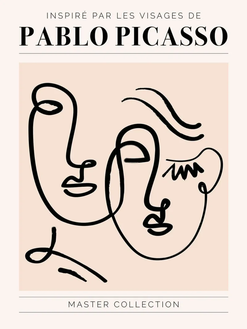Pablo Picasso - Ispirato ai volti II tela con Cornice a cassetta da Linda Richardson