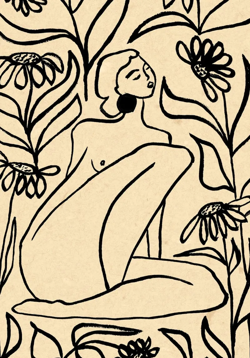 Ragazza in campo di girasoli poster con telaio in plastica da Raissa Oltmanns