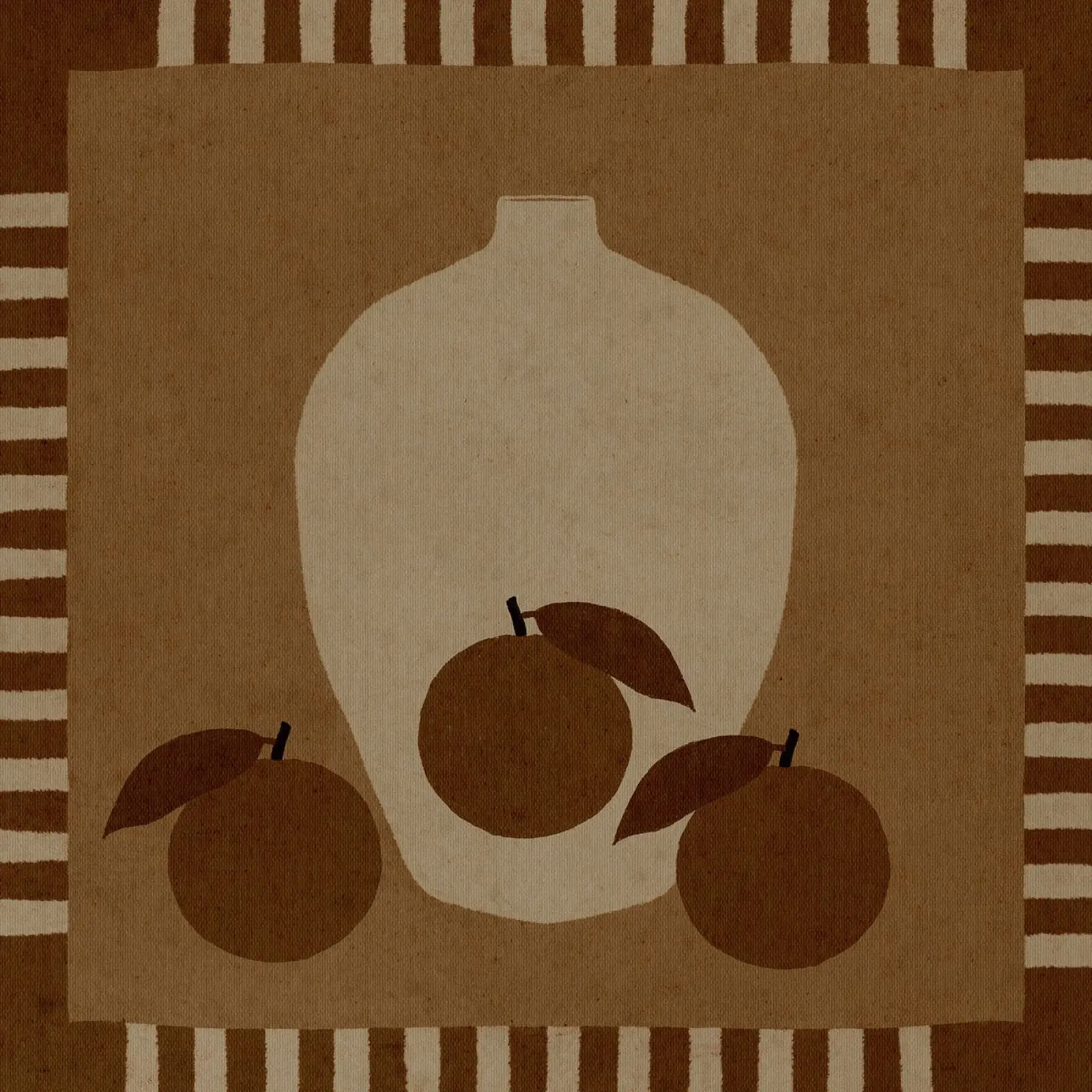 Still Life with Vase and Oranges II by Shatha Dafai canvas with Floater frame by Linda Richardson