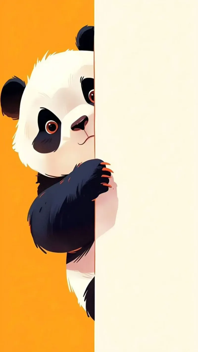 panda behind wall tela con Cornice a cassetta da throme