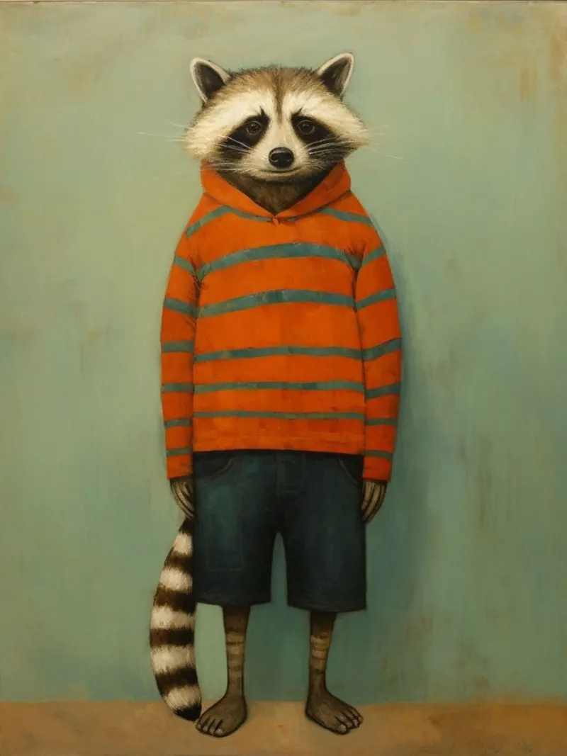 racoon in line shirt poster da chaodays