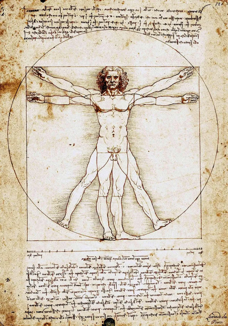 Uomo vitruviano I di Leonardo da Vinci tela con Cornice a cassetta da James McIntosh