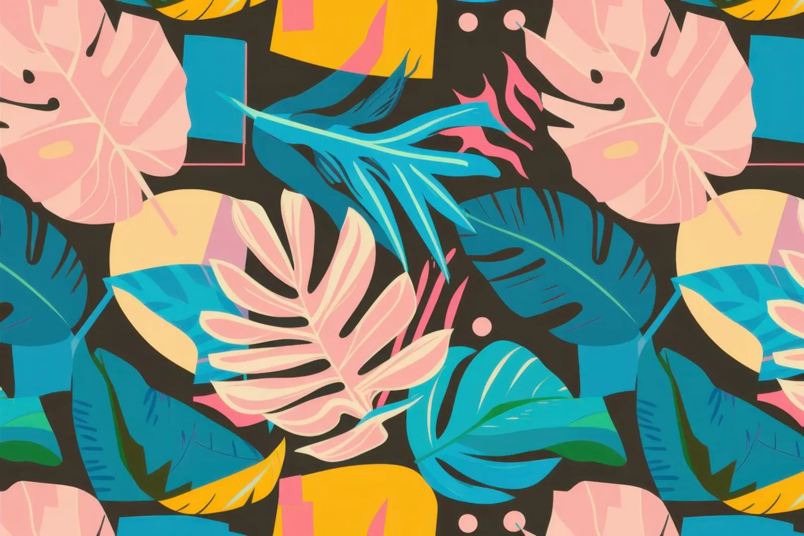 Foglie tropicali pastello poster da Wish Studio