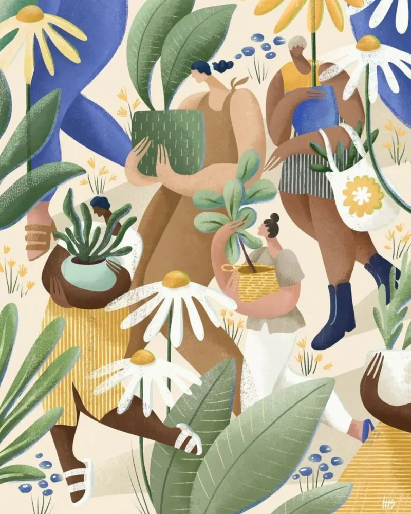 people walking in the forest poster con telaio in alluminio da firmana