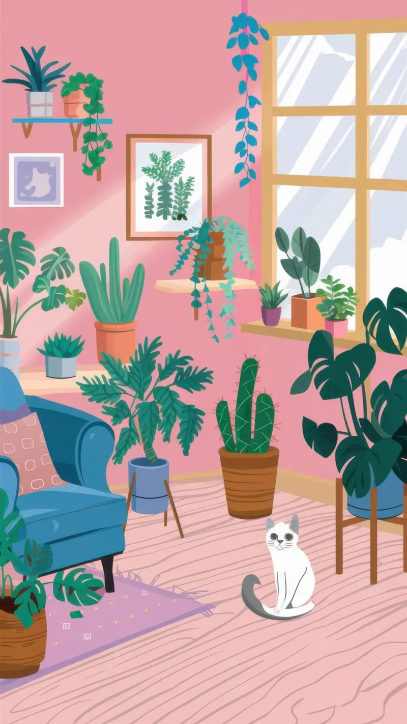 Knusse Roze Hideaway canvas met Baklijst van Wish Studio