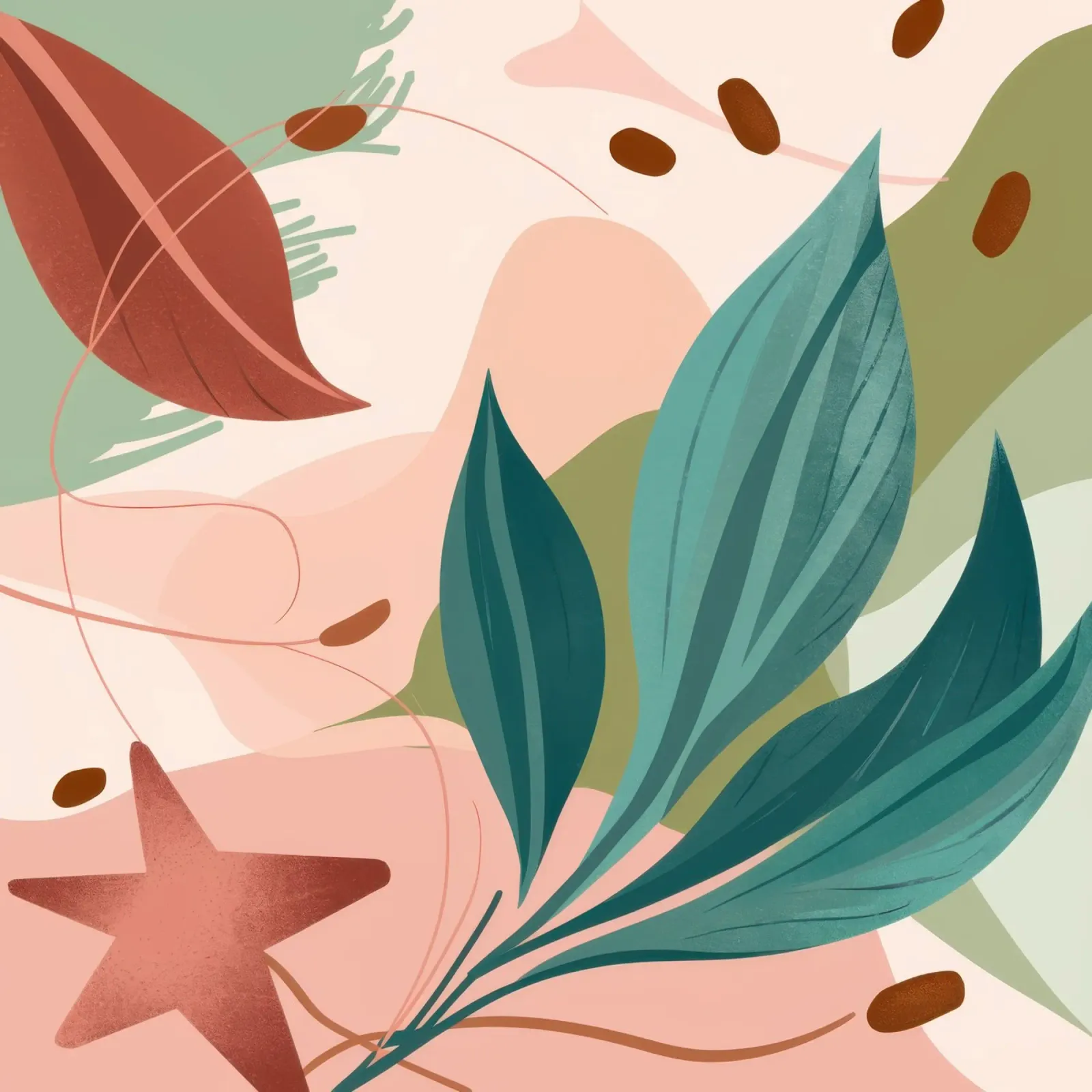 Abstract Botanical Harmony canvas with Floater frame by Wish Studio