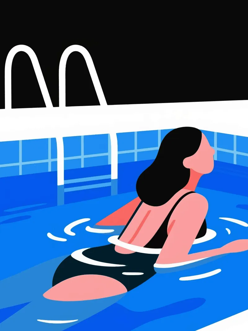 woman swimming in the pool poster da knowledge