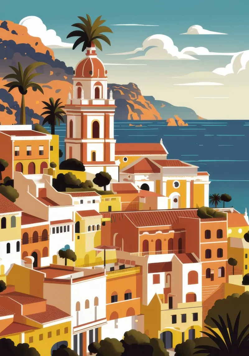 Positano Sunny Charm tela con Cornice a cassetta da Wish Studio