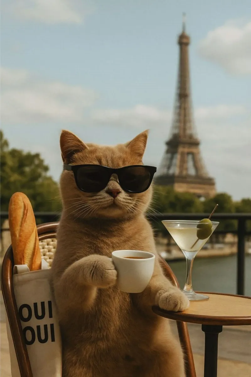 cat coffee tela con Cornice a cassetta da panada