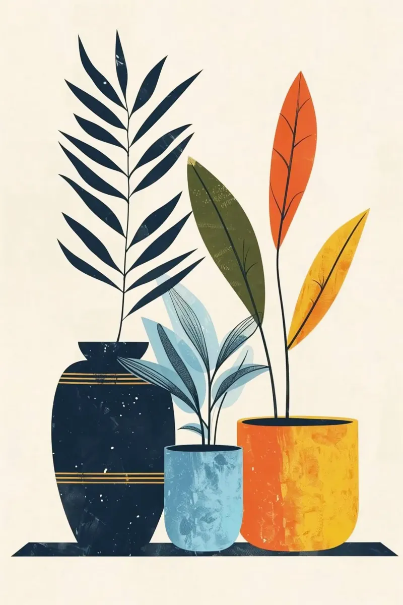 vase branch canvas met Baklijst van melts