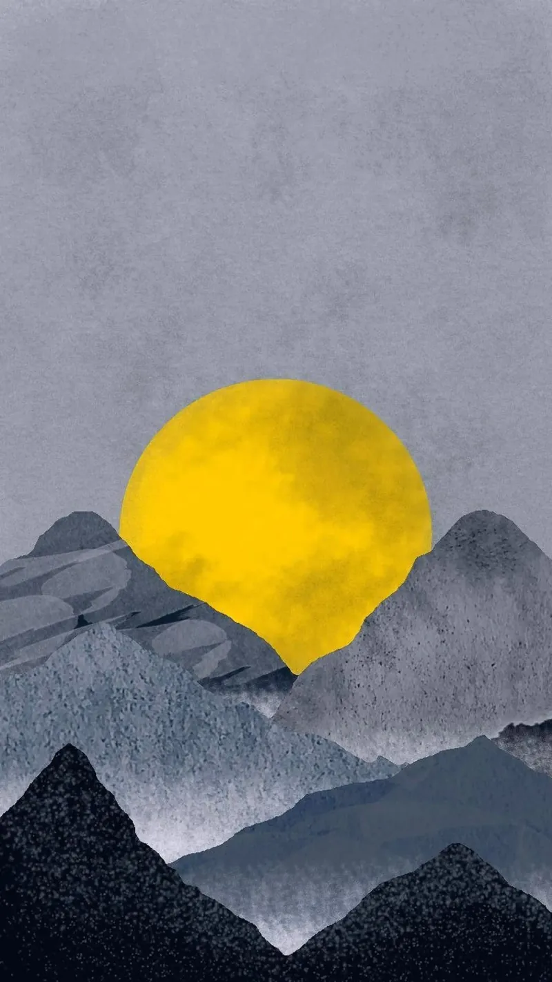 wave mountain and moon tela con Cornice a cassetta da hamily