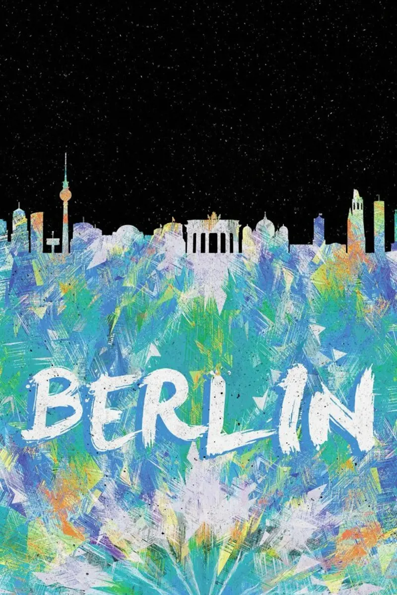 Berlin poster avec cadre en bois de Danny Ivan