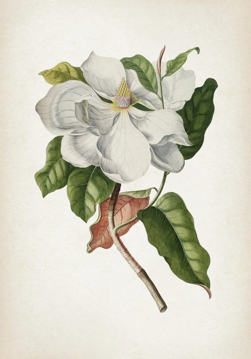 Vintage Ehret 4 Magnolia Maximo pellicola backlit da Vintage Print Collection