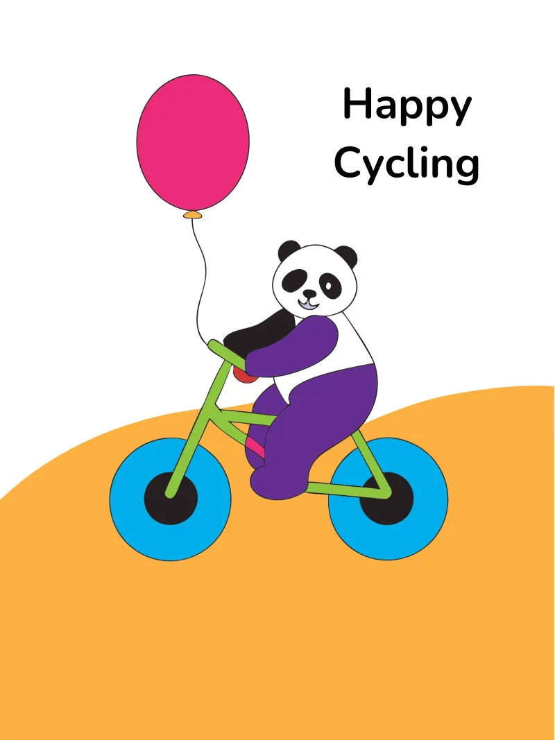 Cycling Panda canvas with Floater frame by OUR SHOP