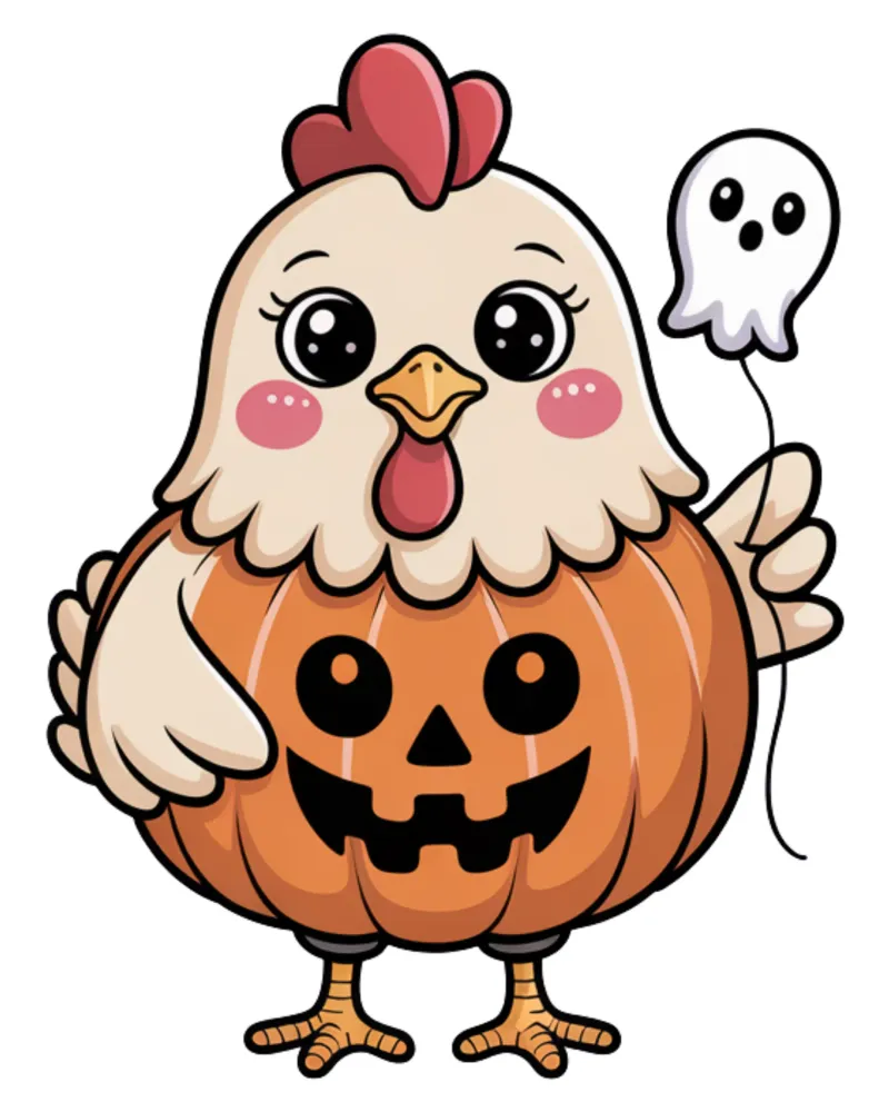 Halloween Chicken tela con Cornice a cassetta da Sasyall Graphics