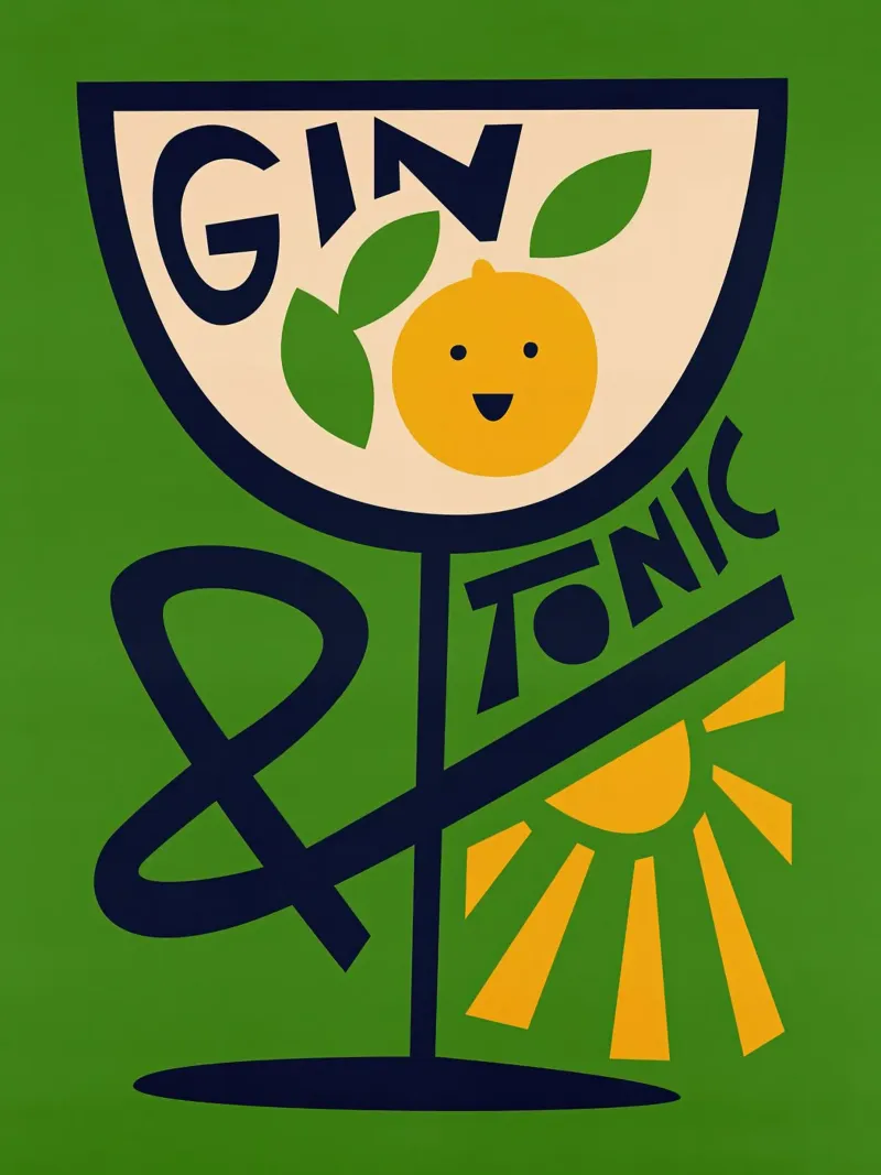Gin Tonic Print canvas with Floater frame by Neeraprint