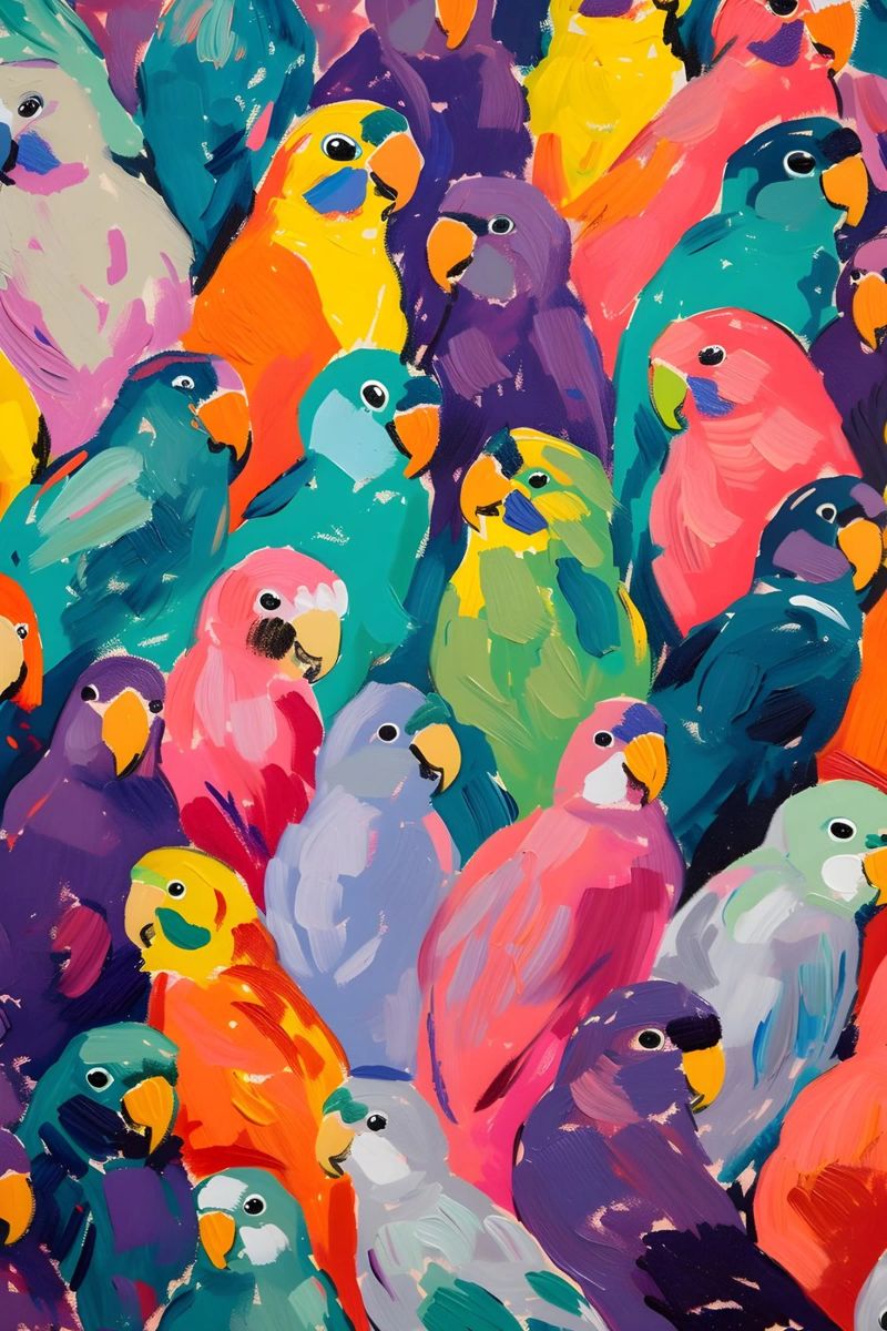 Oiseaux de différentes couleurs poster de Yaso Design & Art