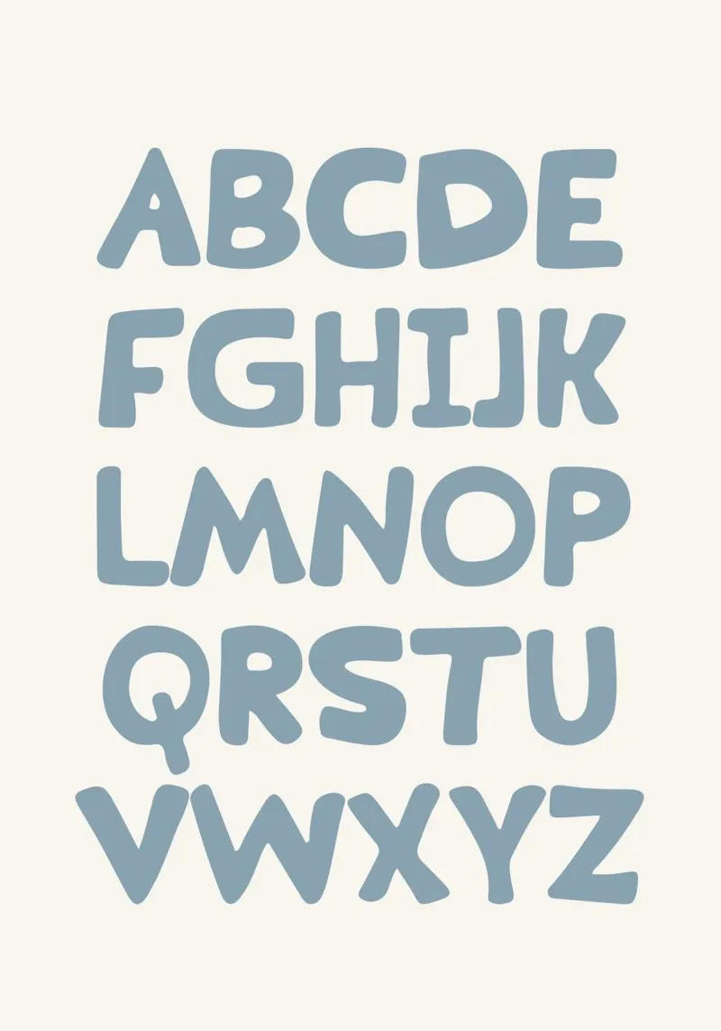 Alphabet Print, Educational Art for Kids, Playroom Nursery canvas with Floater frame by Little Lola