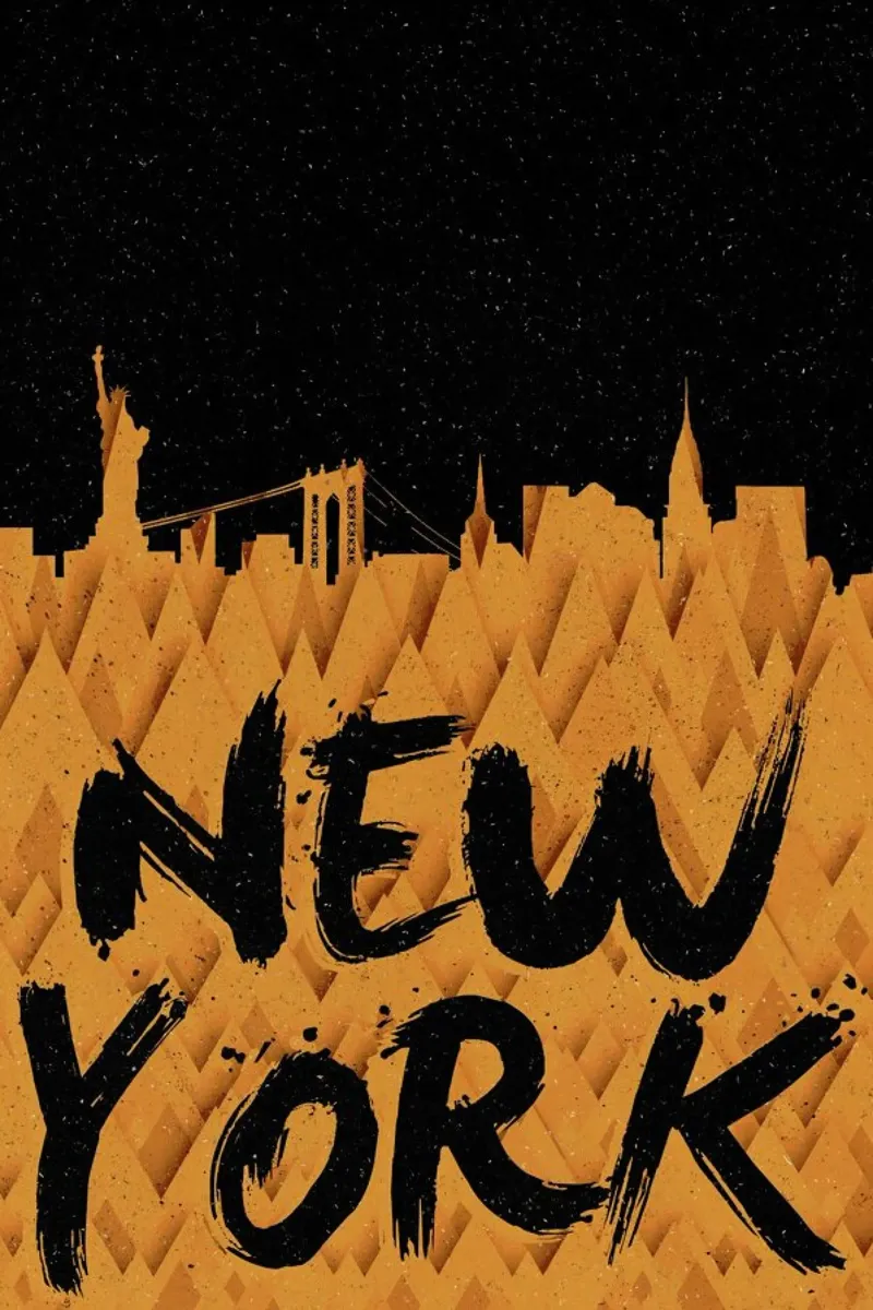 New York poster con telaio in legno da Danny Ivan