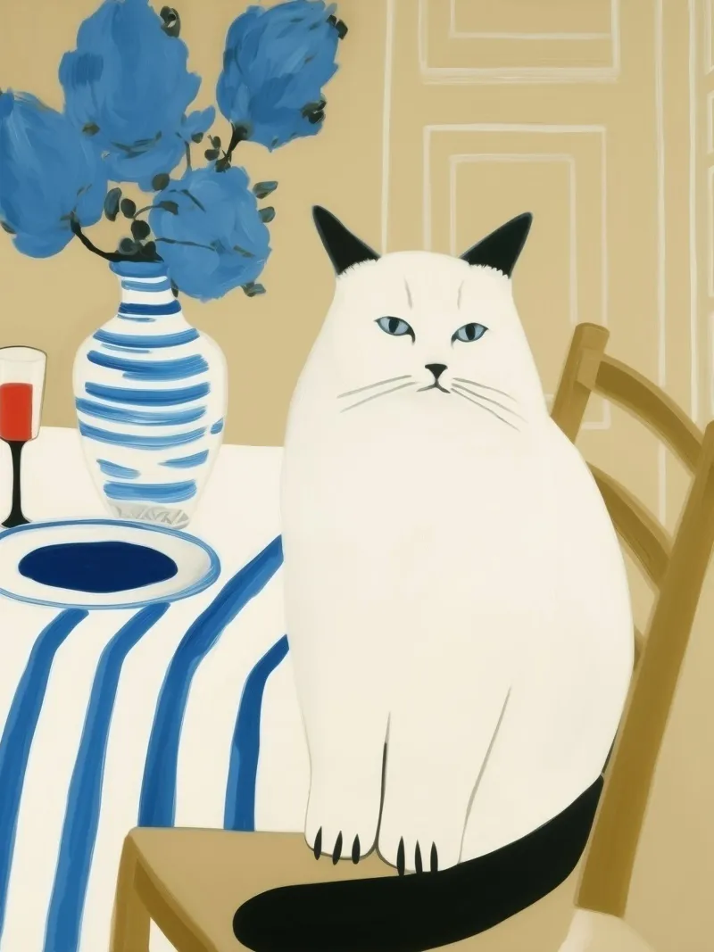 Gatto solo a casa | Romanticismo da bistrot francese poster da Autofocus