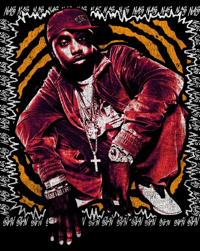Silhouette Nasty Nas Pop poster da grass.studio_