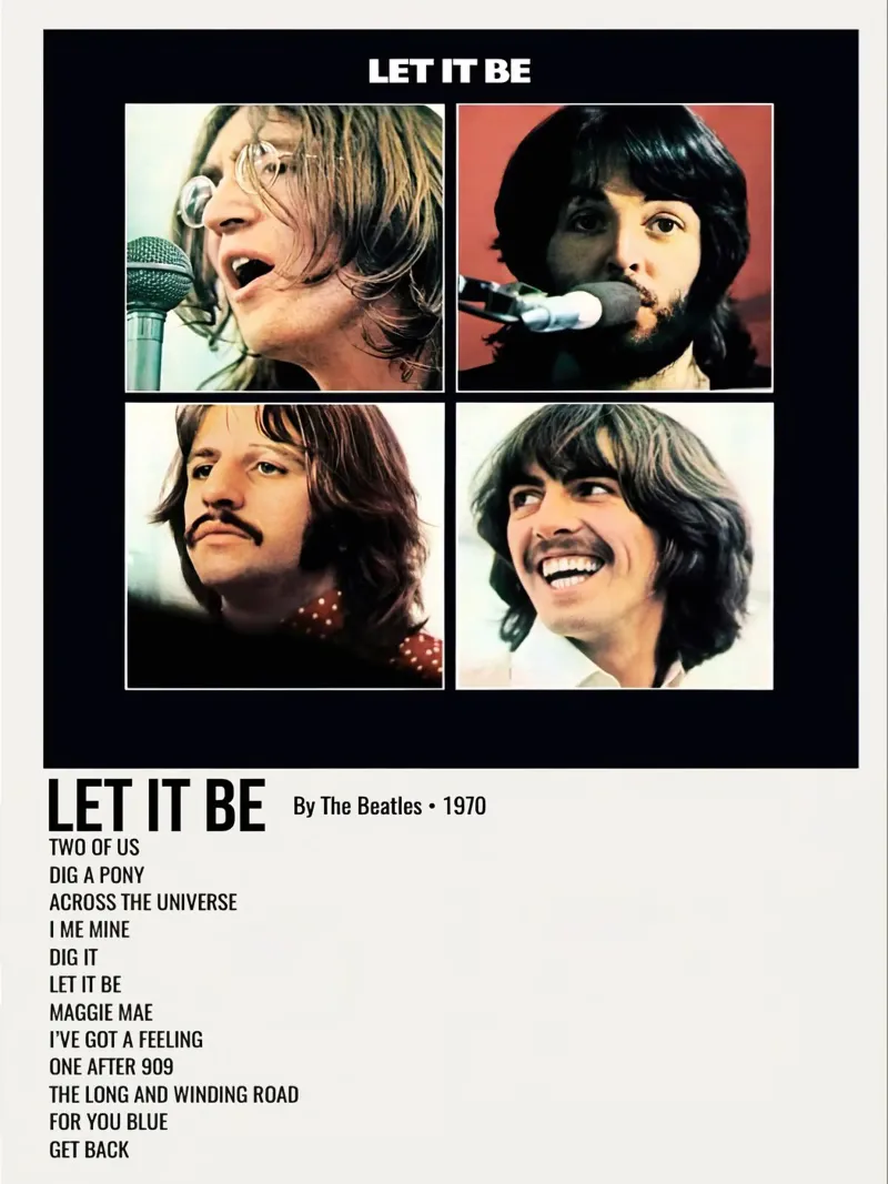The Beatles Let It Be tela con Cornice a cassetta da Roronoa7