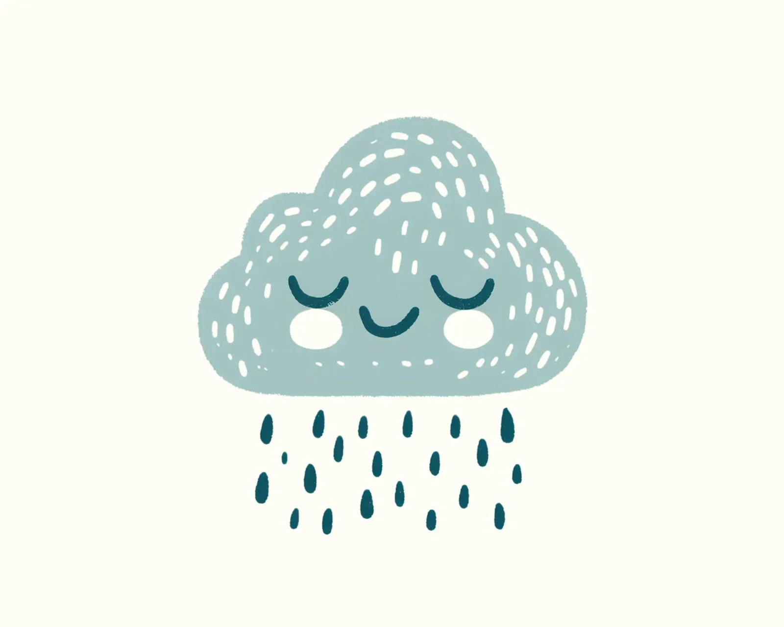 Simpatica nuvola di pioggia, poster per bambini, arte della cameretta, decorazione della stanza dei giochi poster da Little Lola