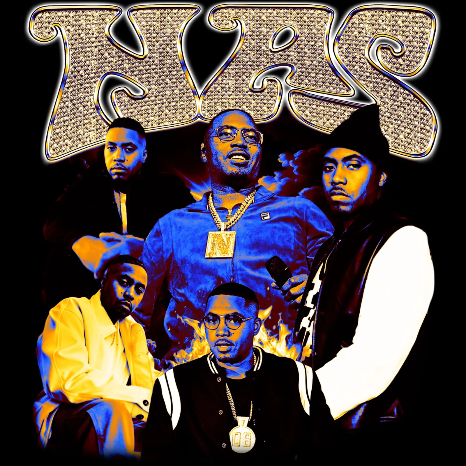 Nasty Nas Hip Hop RAp canvas met Baklijst van igoshdesigns