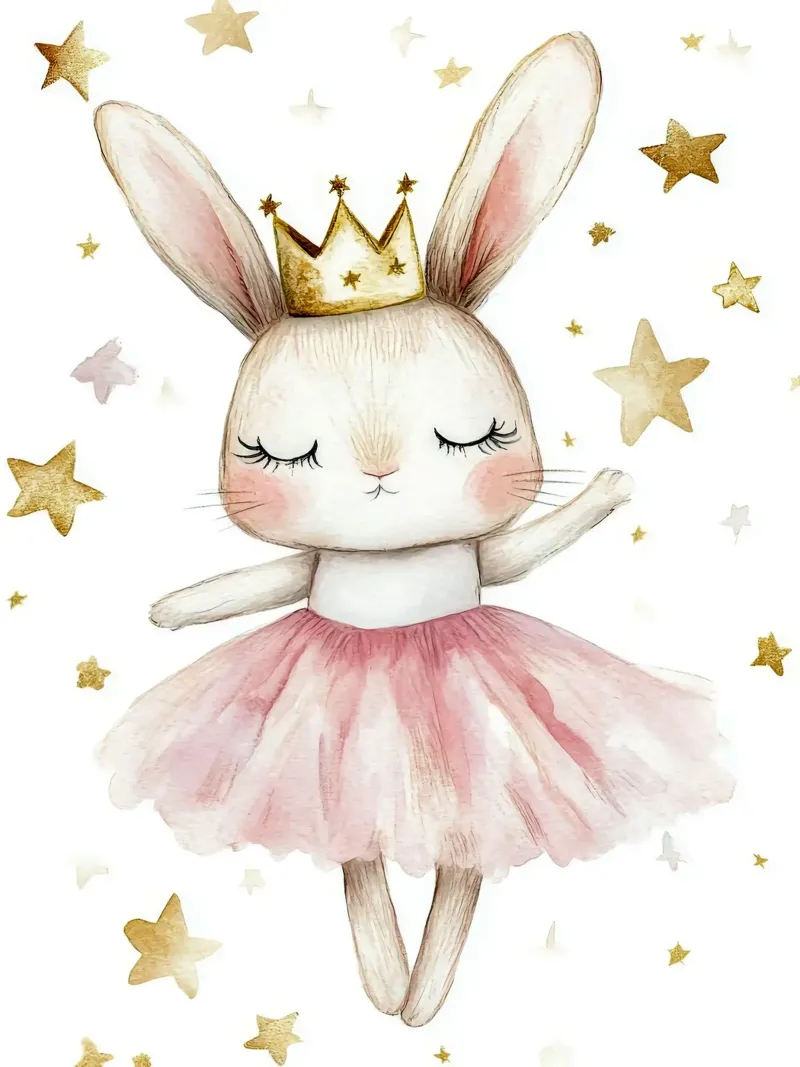 Coniglietto Ballerina con Stelle poster da Eldon S Kiser